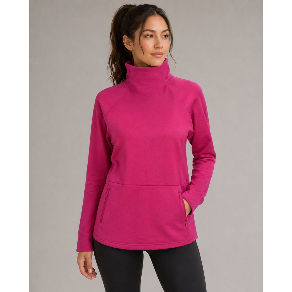 Yogalicious PolarLux Back Country Funnel Neck Sweatshirt Zip Pocket Stretch XS
